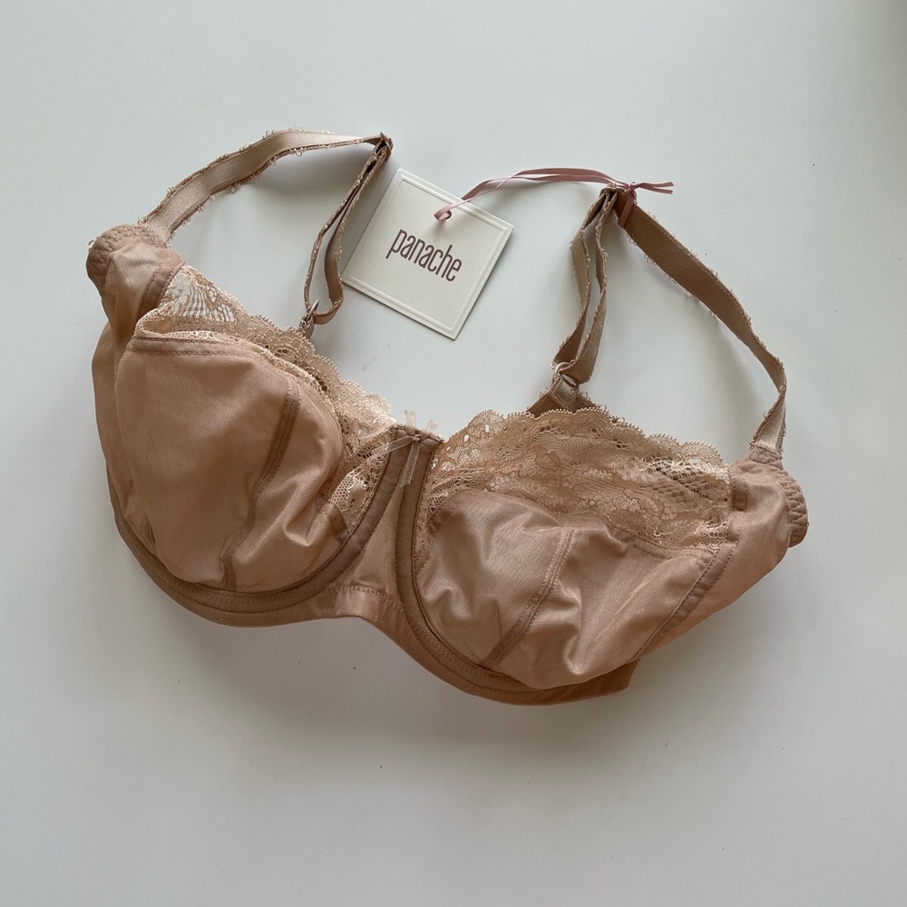 Pananche Jasmine Bra Size 32FF (UK sizing) Lace Bra Nude; Brand New with Tags